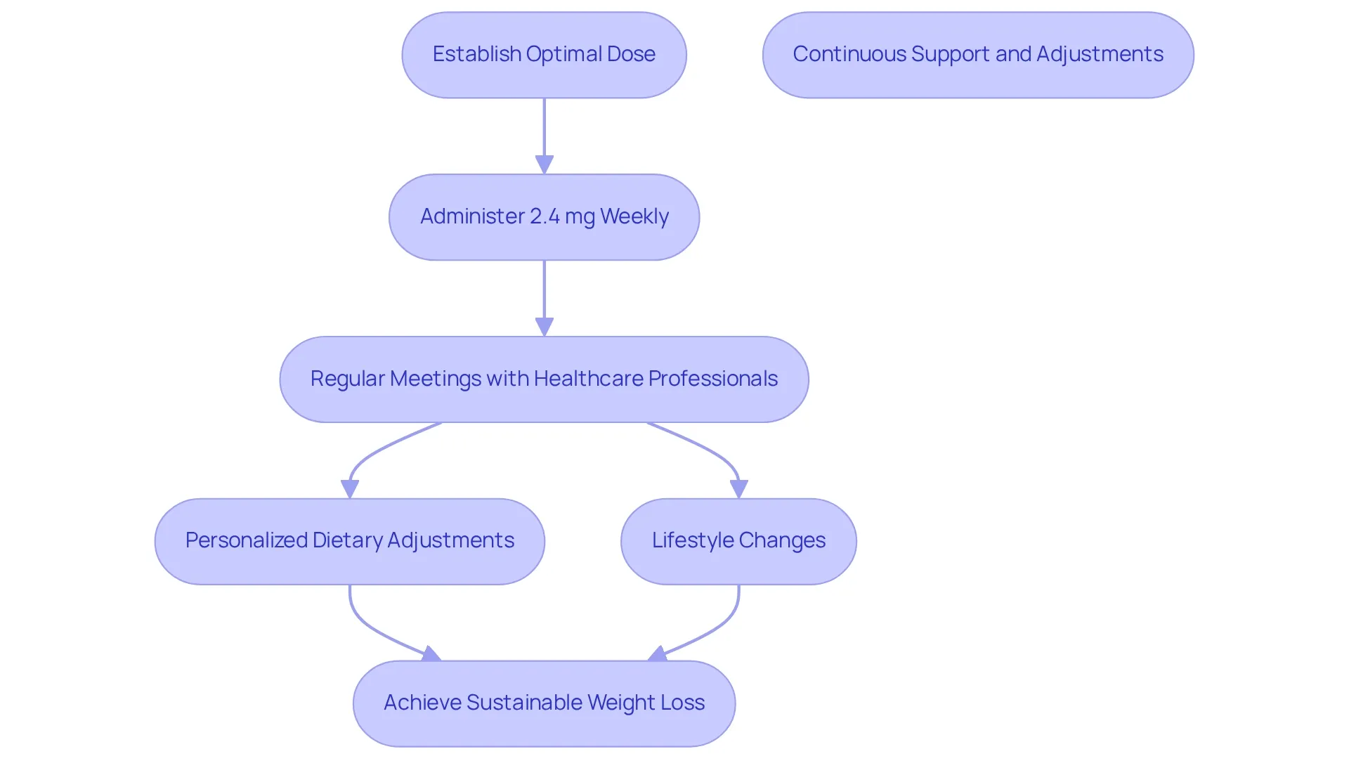 Each box represents a step in the journey of maintaining weight loss. Follow the arrows to see how each action leads to the next, ultimately guiding you to sustainable results.