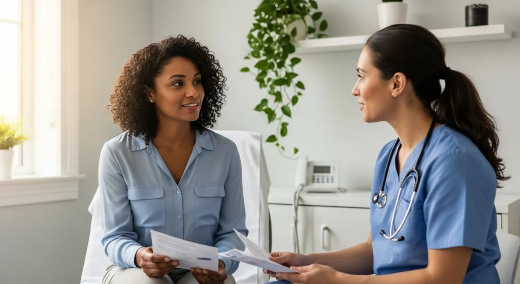 woman in OBGYN clinic